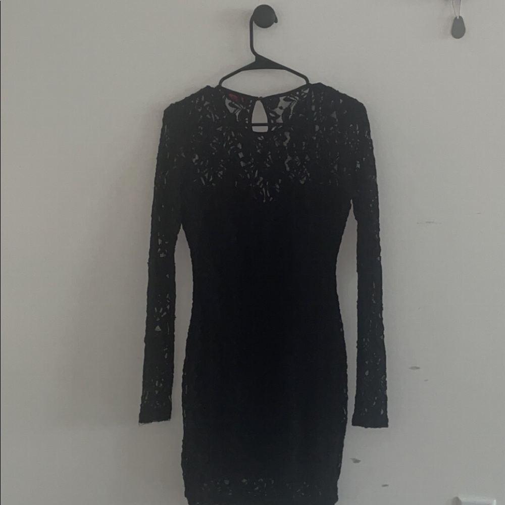 Fitted black lace dress. Motel brand. Size small.